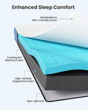 Load image into Gallery viewer, PERLECARE 3 Inch Firm Mattress Topper Queen, Cooling Gel-Infused & Bamboo Charcoal Memory Foam Bed Topper for Pressure Relief, High-Density Mattress Pad with Removable Cover