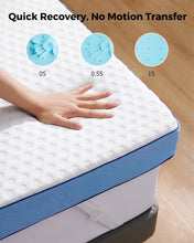 Load image into Gallery viewer, PERLECARE 3 Inch Firm Mattress Topper Queen, Cooling Gel-Infused & Bamboo Charcoal Memory Foam Bed Topper for Pressure Relief, High-Density Mattress Pad with Removable Cover