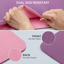 Load image into Gallery viewer, PCYM01K 2 Pack Yoga Mat TPE Exercise Mat Workout Mat Pilates Mat