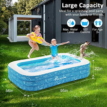 Load image into Gallery viewer, PCISP02 Swimming Pool for Kiddie, Kids, Adults, Toddlers, 120'' x 72'' x 22'' Backyard/Garden/Outdoor Pool