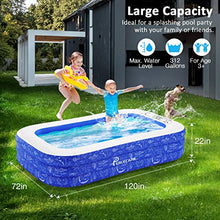 Load image into Gallery viewer, PCISP02 Swimming Pool for Kiddie, Kids, Adults, Toddlers, 120'' x 72'' x 22'' Backyard/Garden/Outdoor Pool