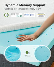 Load image into Gallery viewer, PERLECARE Full Size 4 inch Cooling Mattress Topper with Bamboo Cover
