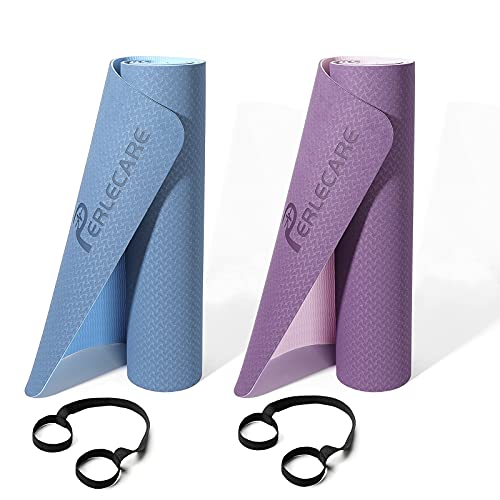 PCYM01K  2 Pack Yoga Mat TPE Exercise Mat Workout Mat Pilates Mat