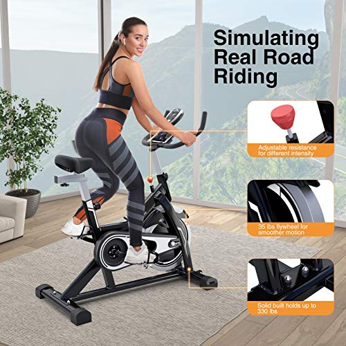 PCSB01 Indoor Cycling Bike, Sturdy Exercise Bike Stationary with